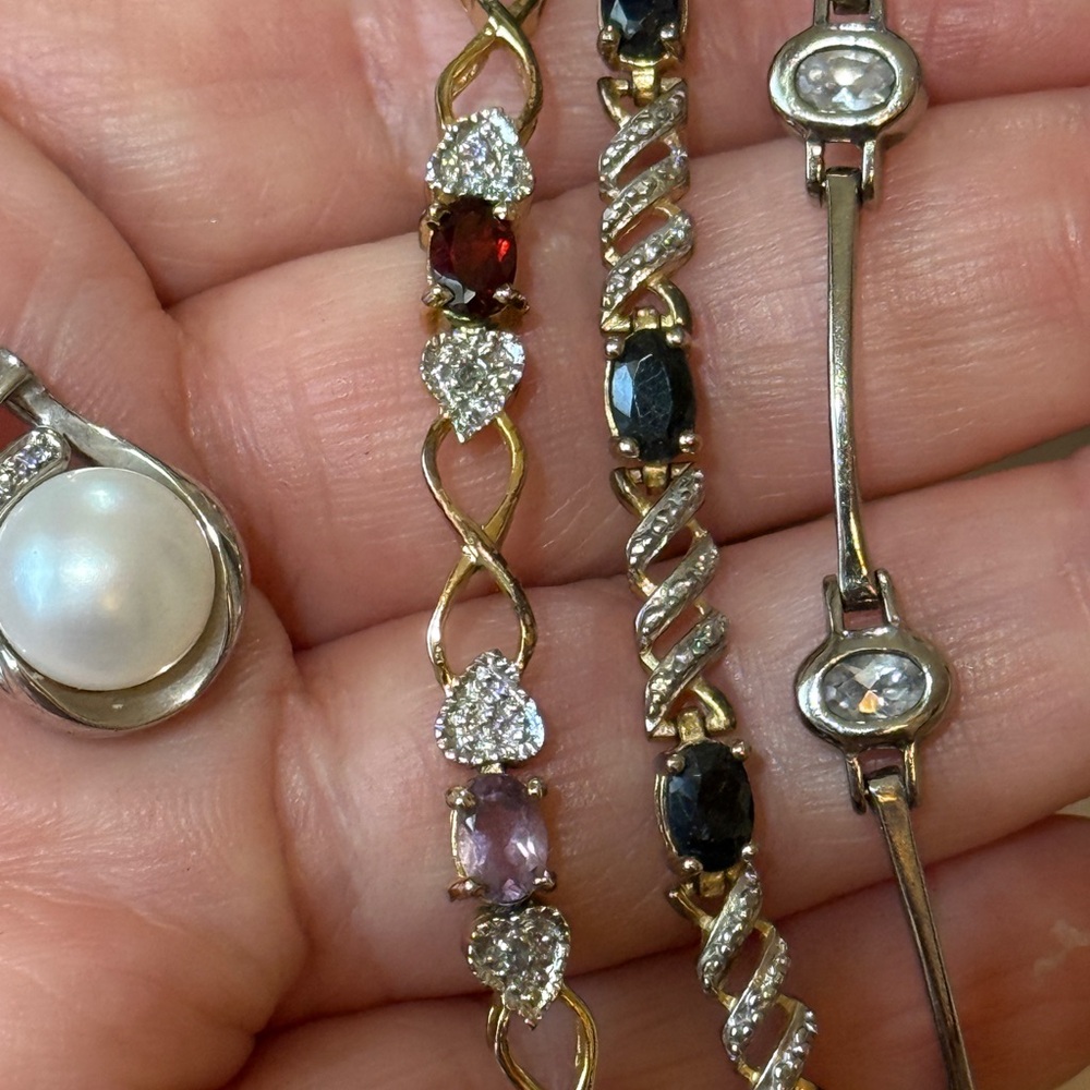 Elegant Gold and Silver sterling Gemstone Bracelets
